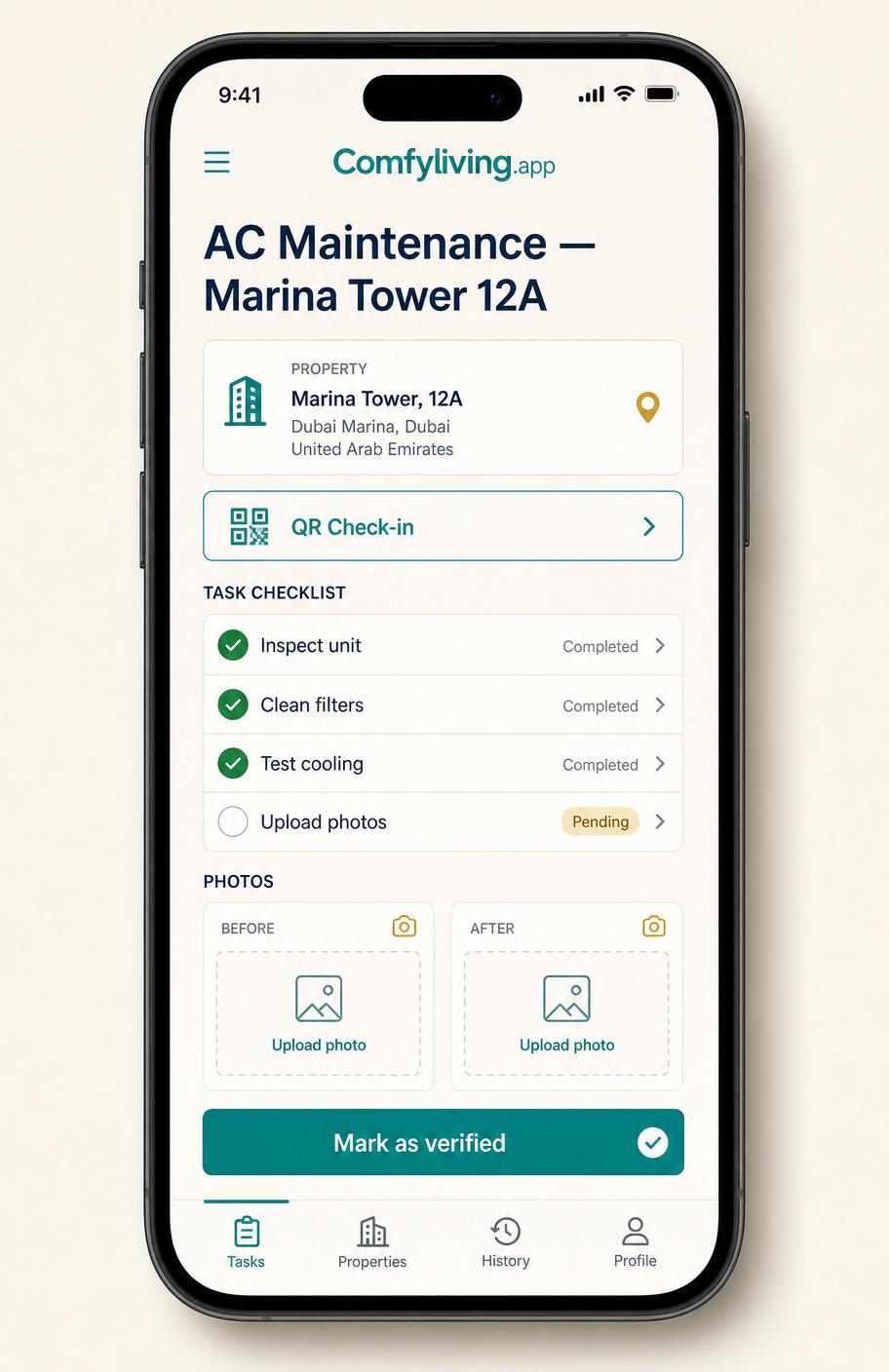 Comfyliving mobile mockup